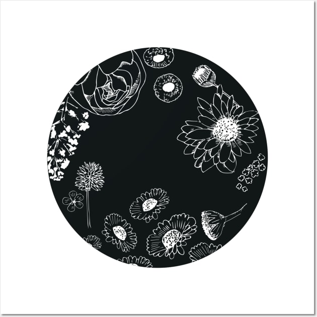 Black Florals Wall Art by PaperKindness